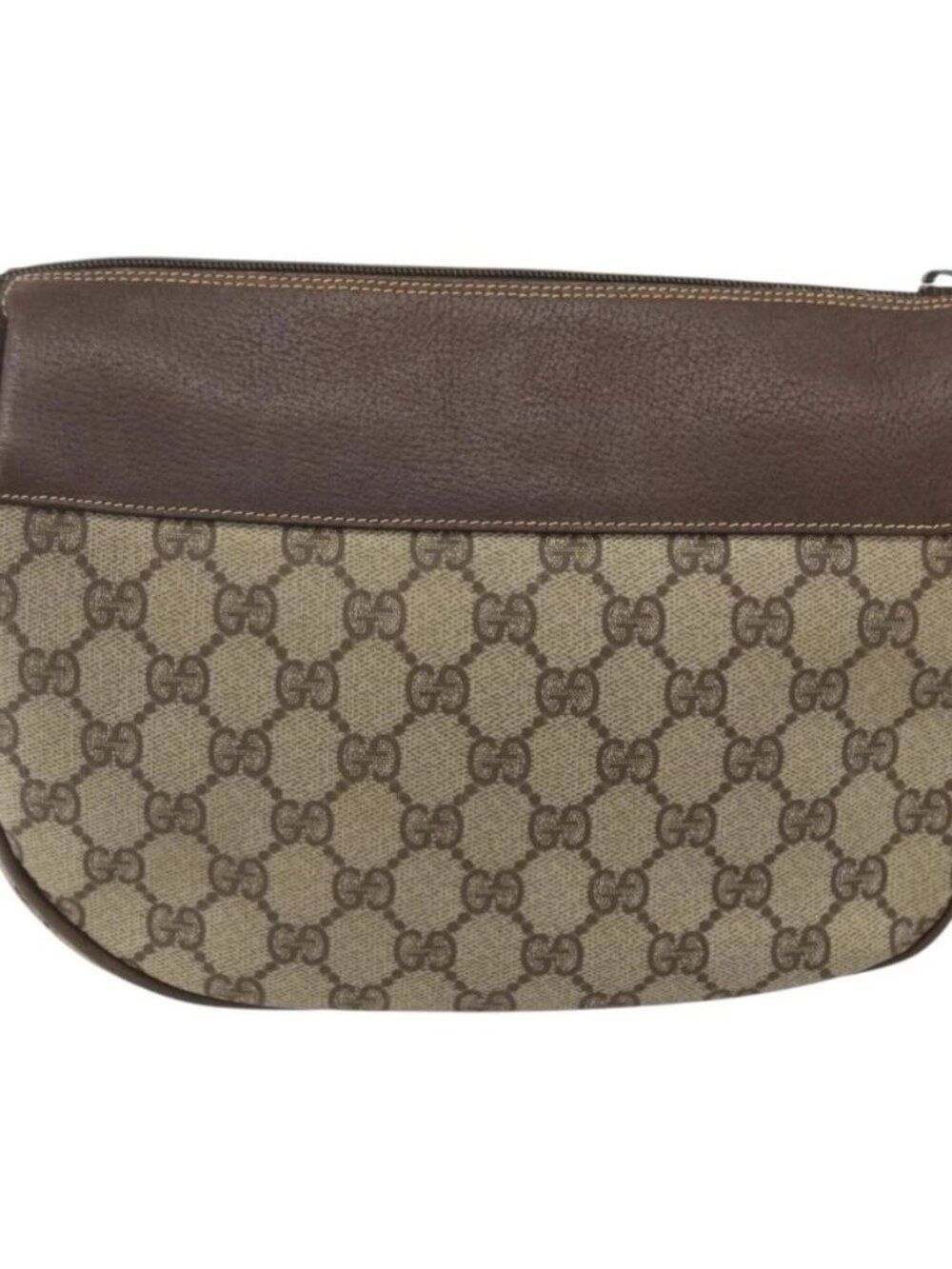 GUCCI GG Supreme Web Sherry Line Shoulder Bag PVC Beige Gold Auth 160559 - Picture 3 of 16